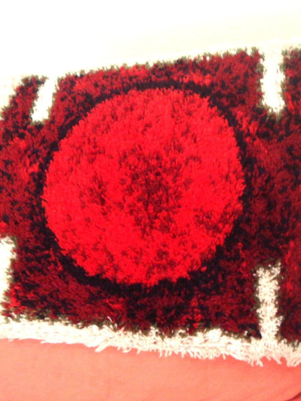 1960's HOJER EKSPORT WILTON Danish Wool Mini Rya Rug Mid Century, Original Label